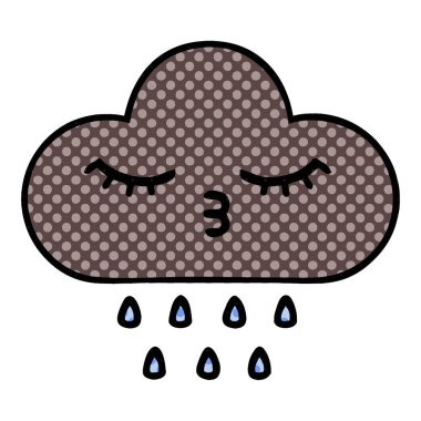 çizgi roman tarzı çizgi film fırtına yağmur bulutu