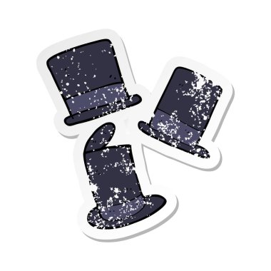 çizgi film şapka Retro sıkıntılı etiket