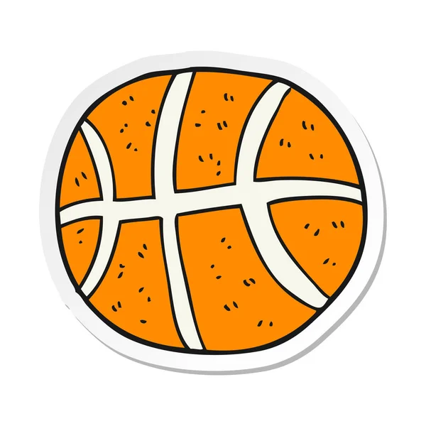 Sticker Cartoon Basketball — Stock Vector