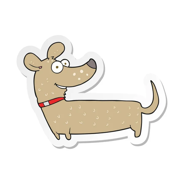 Sticker Cartoon Happy Dog — Stock Vector