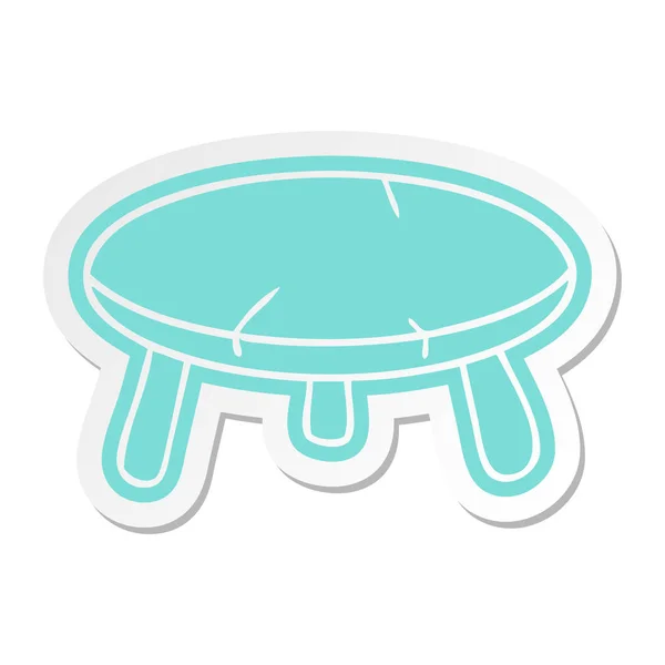 Cartoon sticker of a wooden stool — Stock Vector