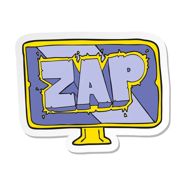 Adesivo Uno Schermo Zap Cartone Animato — Vettoriale Stock