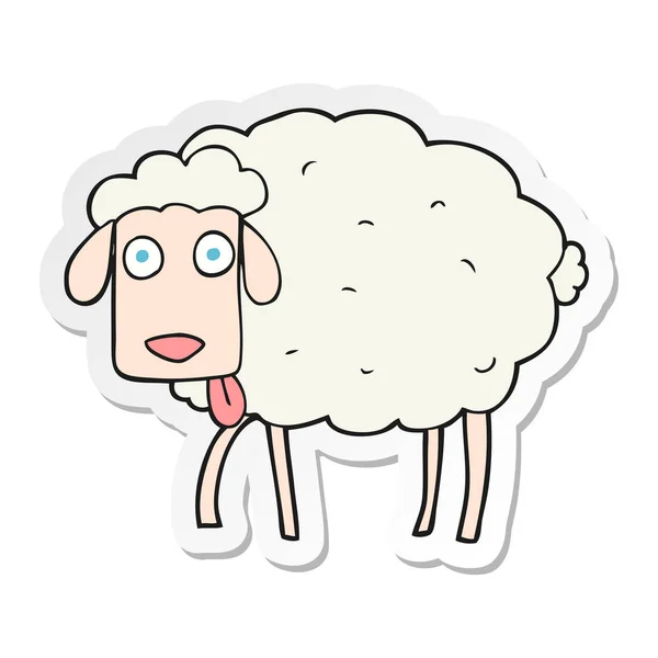 Autocollant d'un mouton dessin animé — Image vectorielle