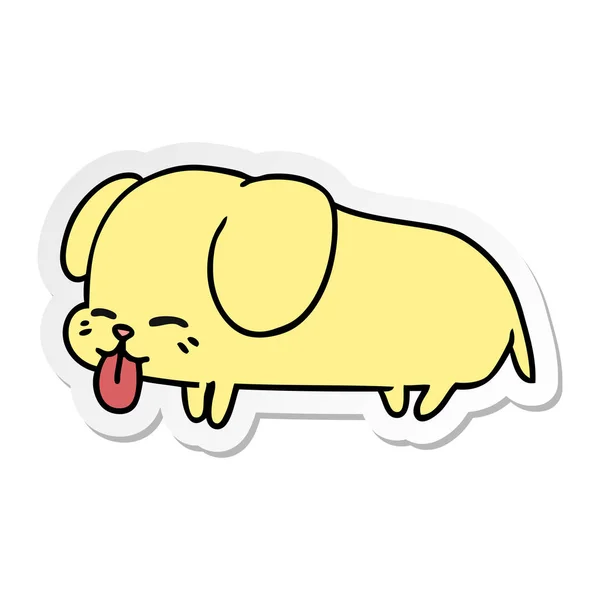 Sticker cartoon of cute kawaii dog — Stock Vector