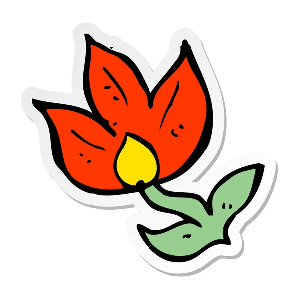 Pegatina de una flor de dibujos animados — Vector de stock