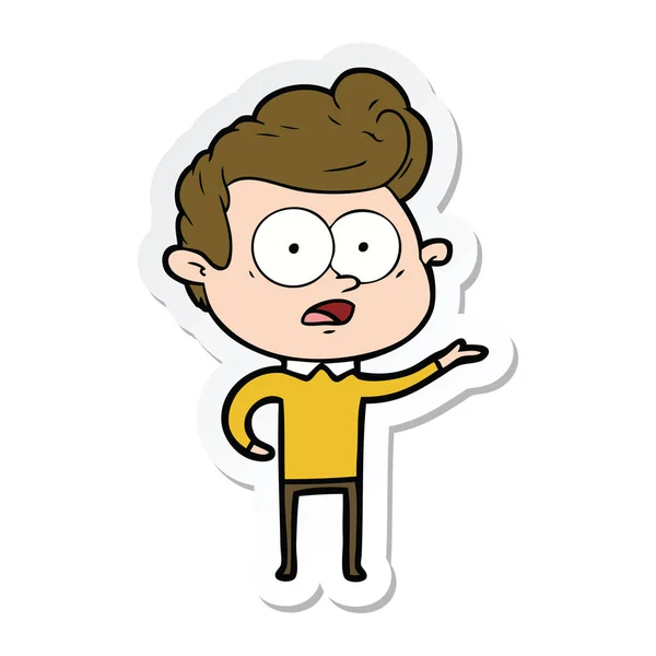 Sticker van een cartoon staren man — Stockvector