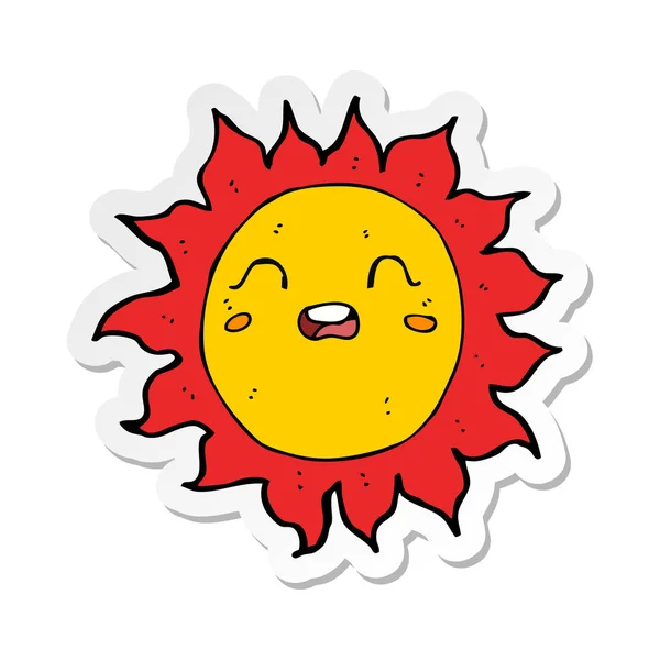 Nálepka kreslený slunce — Stockový vektor
