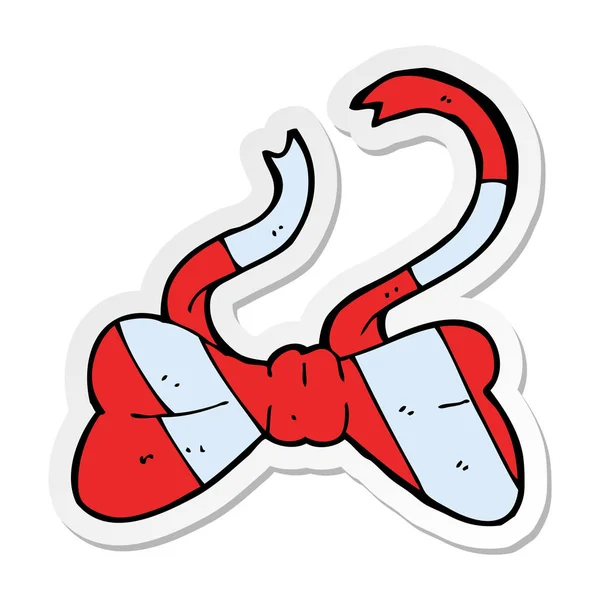 Sticker of a cartoon bow tie — Stock Vector