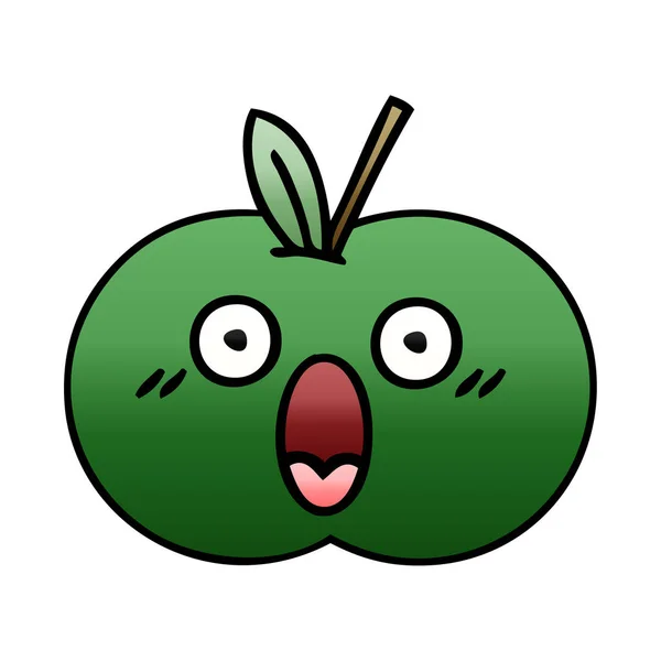 Gradient shaded cartoon juicy apple — Stock Vector