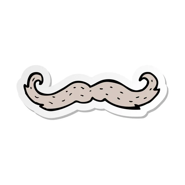 Pegatina de un símbolo de bigote de dibujos animados — Vector de stock