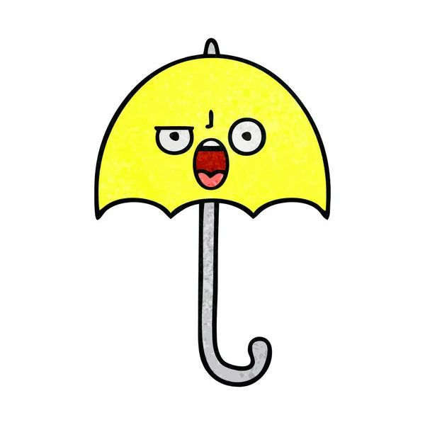 复古的格格纹理卡通的伞 — 图库矢量图片