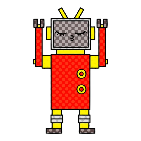 Comic book stijl cartoon robot — Stockvector