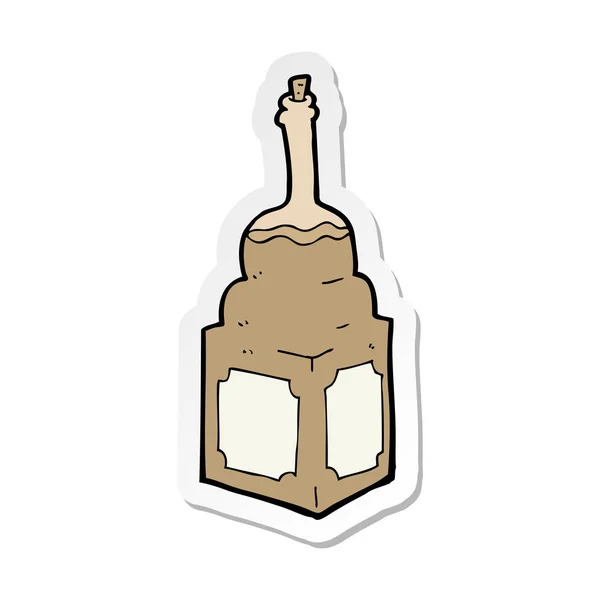 Etiqueta de um desenho animado garrafa de uísque velho — Vetor de Stock