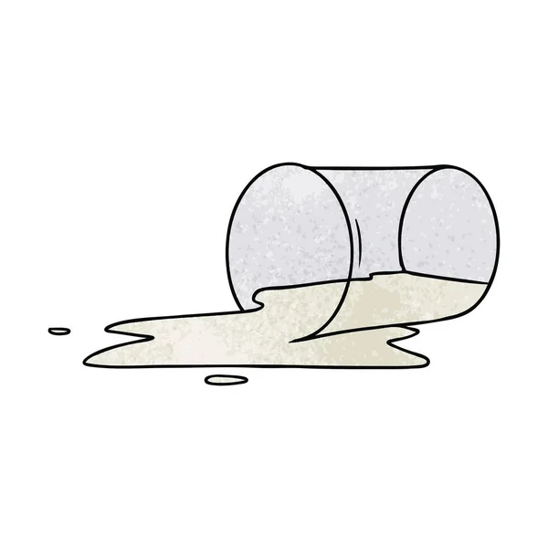 Texturierte Cartoon-Doodle eines verschütteten Glases — Stockvektor