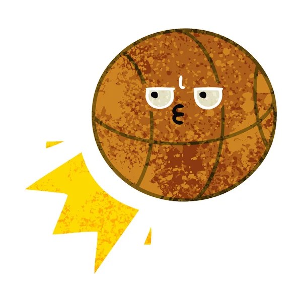 Illustration rétro style dessin animé basket — Image vectorielle
