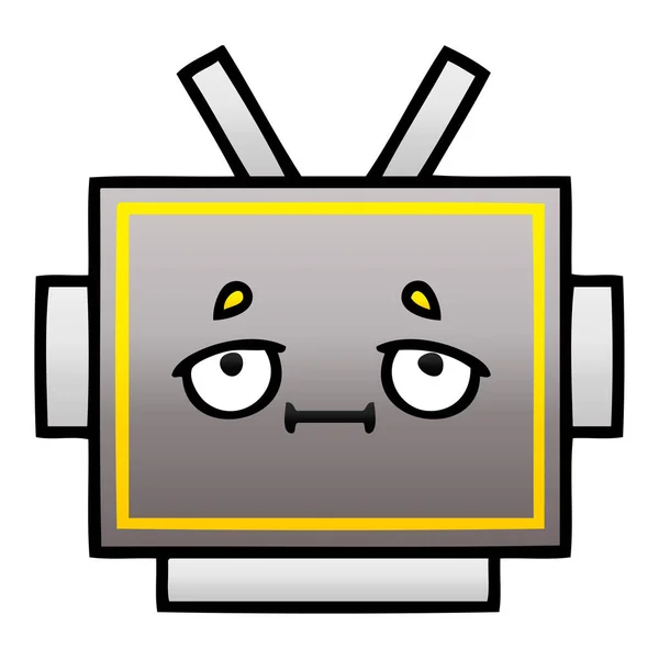Ντεγκραντέ Σκιασμένο Σκίτσο Κεφάλι Ρομπότ — Διανυσματικό Αρχείο