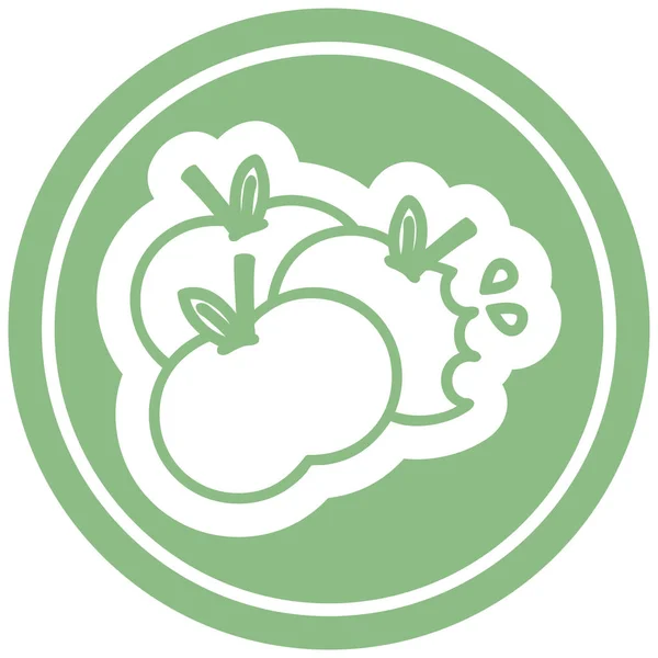 Manzana jugosa icono circular — Vector de stock