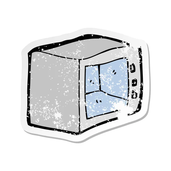 Стикер с ретро-стикером микроволновой печи — стоковый вектор