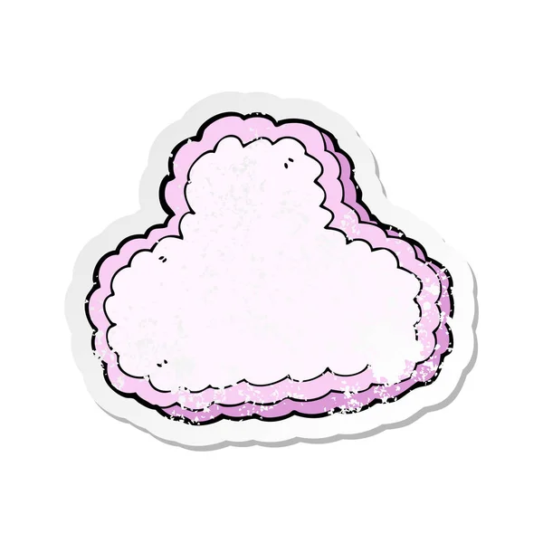 Retro noodlijdende sticker van een cartoon decoratieve wolk — Stockvector