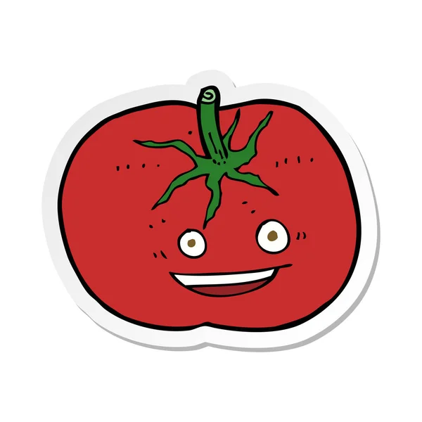 Etiqueta de um tomate de desenho animado — Vetor de Stock