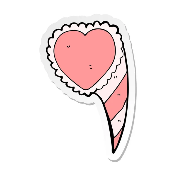 Sticker van een cartoon liefde hartsymbool — Stockvector