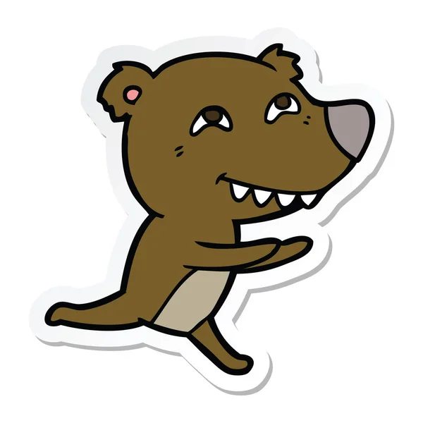 Бегущий карикатурный медведь — стоковый вектор