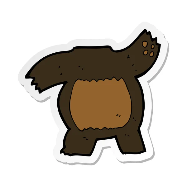 Sticker Cartoon Black Bear Body — Stock Vector