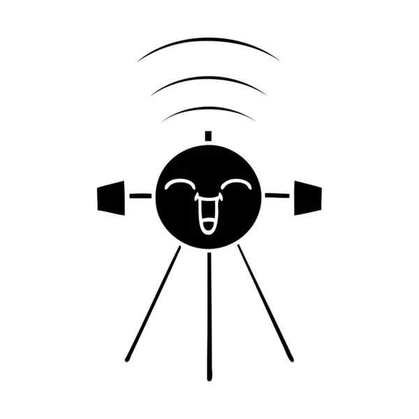 Płaski Symbol Satelity — Wektor stockowy