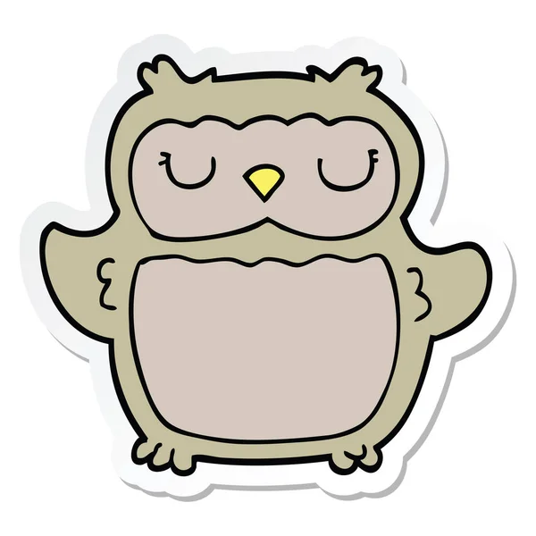 Klistermärke av en tecknad owl — Stock vektor