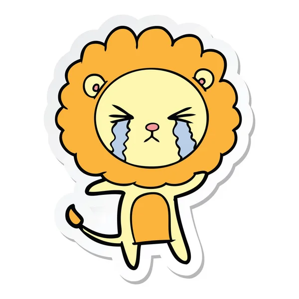Αυτοκόλλητο από μια γελοιογραφία κλάμα λιοντάρι — Διανυσματικό Αρχείο