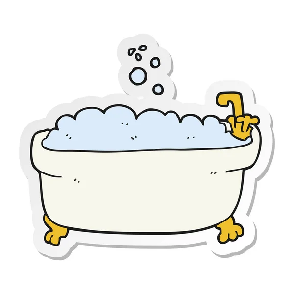 Sticker van een cartoon badkuip — Stockvector