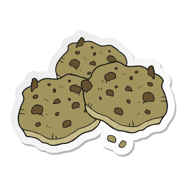 Pegatina de una caricatura galletas de chispas de chocolate — Archivo Imágenes Vectoriales