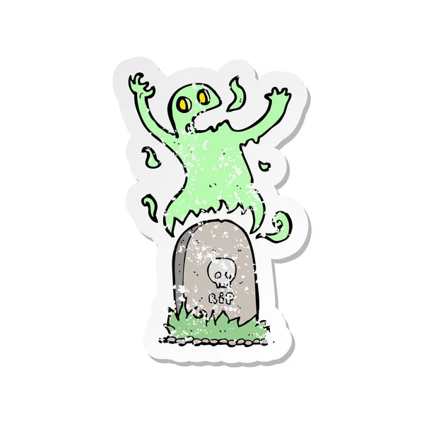 レトロな不良漫画幽霊の墓から上昇のステッカー — ストックベクタ