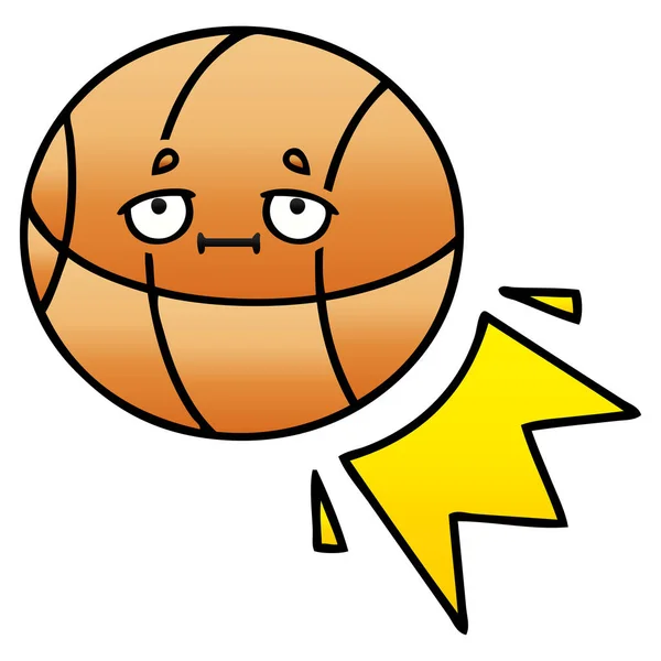 Gradient Schattierte Karikatur Eines Basketballs — Stockvektor