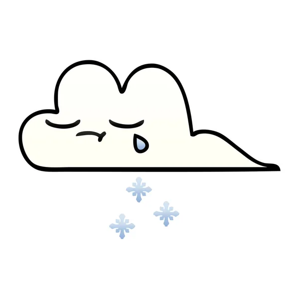 Градиентный Затенённый Рисунок Снежного Облака — стоковый вектор