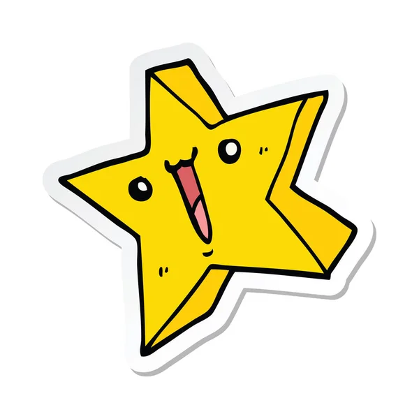 Etiket bir karikatür mutlu yıldız — Stok Vektör