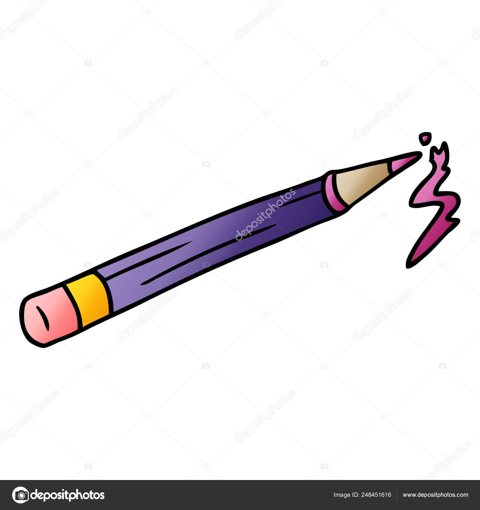 Dessin Animé Gradient Doodle Dun Crayon De Couleur Image