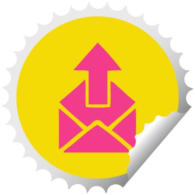 dairesel peeling etiket çizgi film e-posta işareti