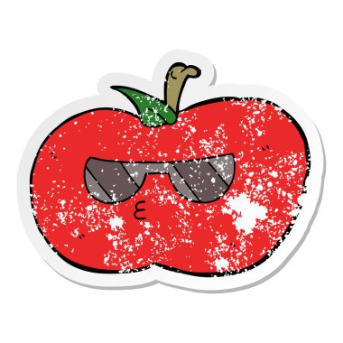 bir çizgi film serin elma sıkıntılı etiket