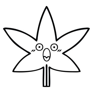 bir sonbahar yaprak çizim karikatür