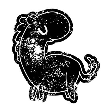 Grunge simgesi kawaii şirin bir at sıkıntılı