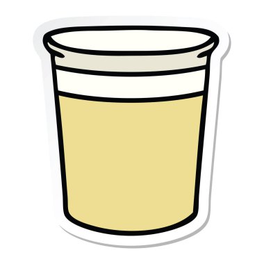 ilginç bir el etiket karikatür bitki pot çizilmiş