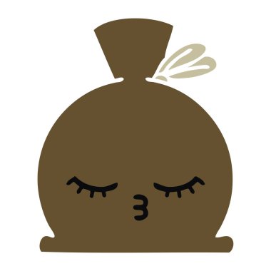 düz renk retro karikatür çuval