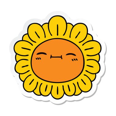 ilginç bir el etiket karikatür çiçek çizilmiş 