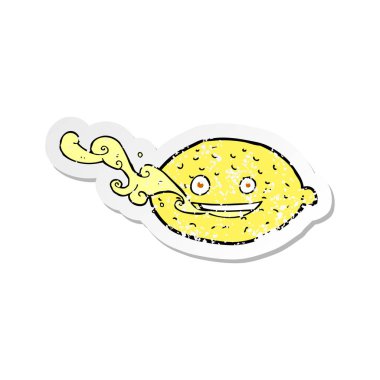 çizgi film limon Retro sıkıntılı etiket