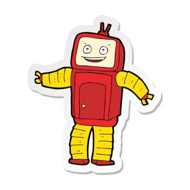 bir karikatür komik robot Sticker