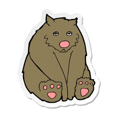 bir çizgi film üzgün ayının etiket