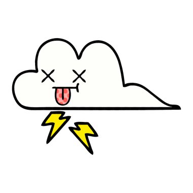 çizgi roman tarzı karikatür bir gök gürültüsü bulut