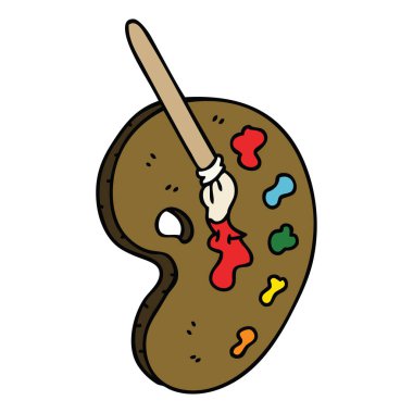 çizgi film sanat pallette ilginç el çekilmiş