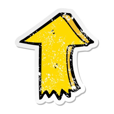 bir çizgi film işaret eden ok sıkıntılı etiket